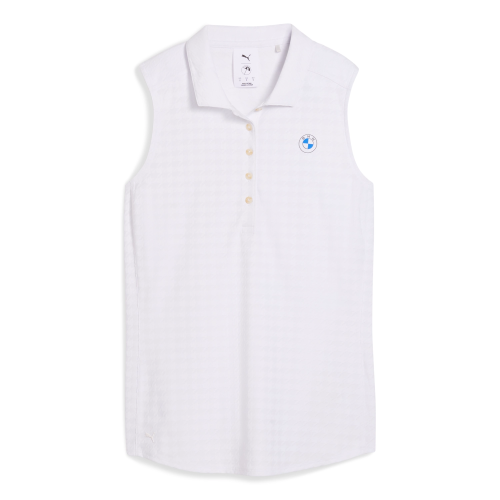 PUMA x BMW Golf Koszulka Polo bez rękawów - Biała | Oficjalny Dealer