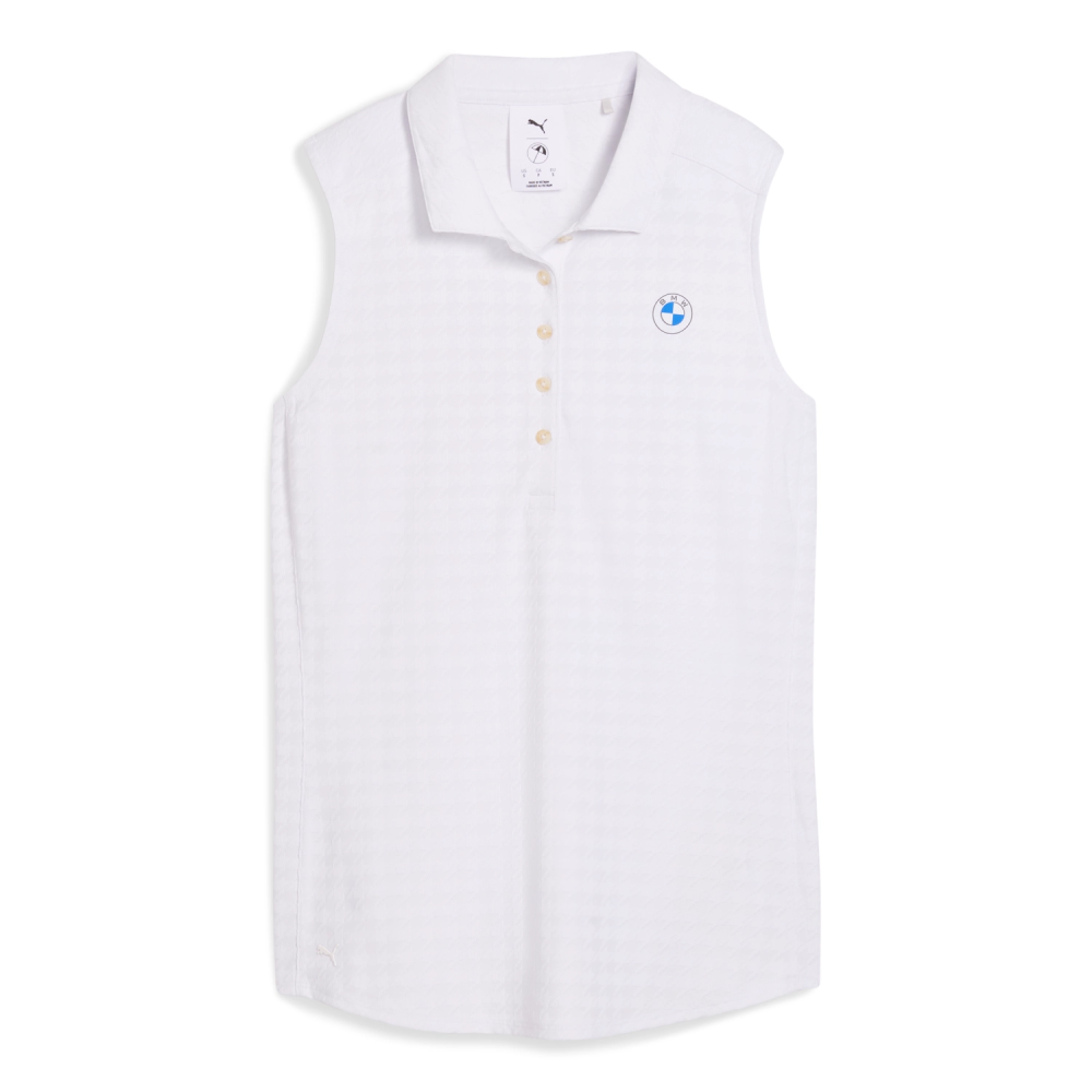 PUMA x BMW Golf Koszulka Polo bez rękawów - Biała | Oficjalny Dealer