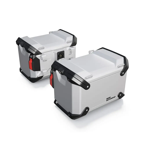 Aluminiowy srebrny kufer boczny BMW...