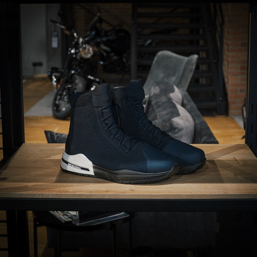 Sneakersy BMW Motorrad Ginza – niebieskie, 3D Knit i norma DIN EN 13634