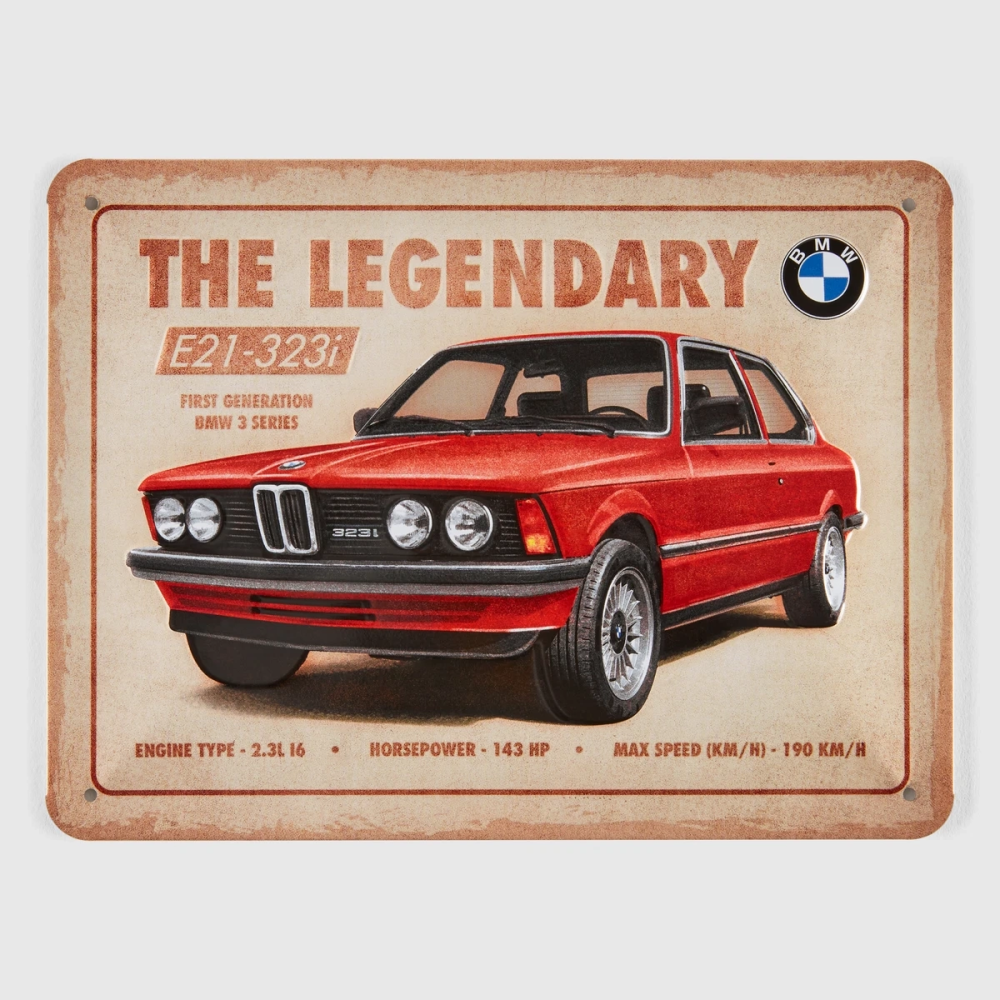 Tablica metalowa BMW - The Legendary (E21) | Oficjalny Dealer