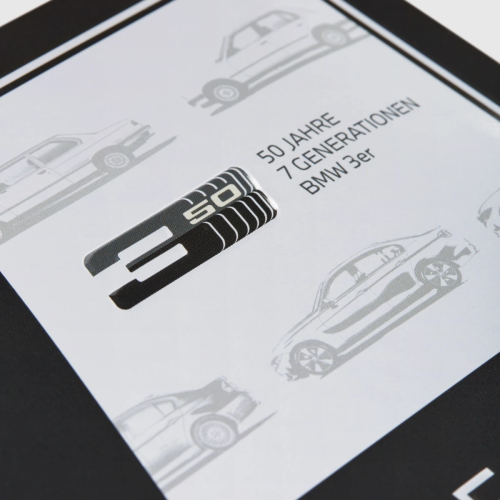 Tablica metalowa BMW - 50 lat Serii 3 (Freude am Fahren) | Oficjalny Dealer