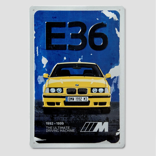 Tablica BMW E36 M3 metalowa 20x30 – retro