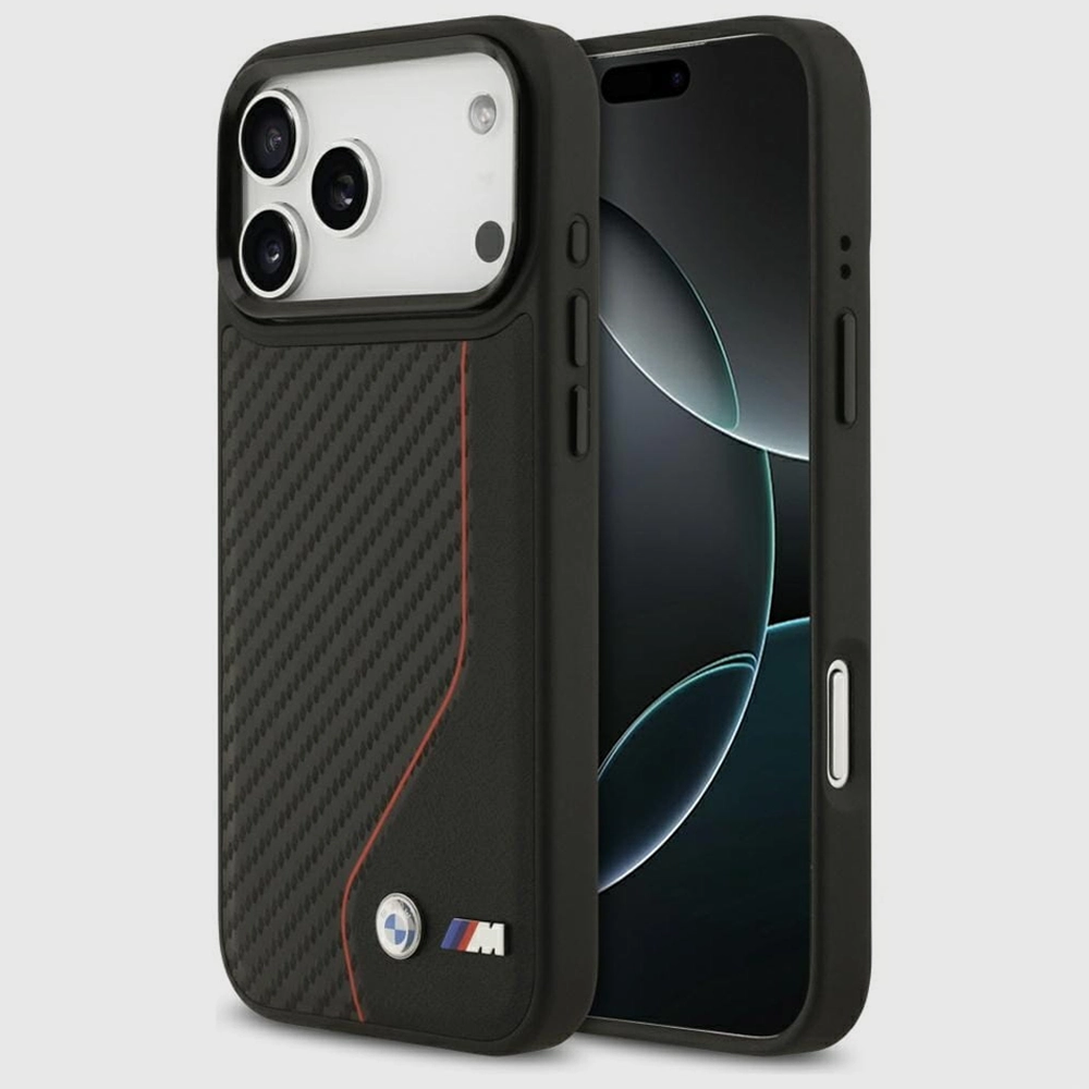 Etui BMW M Carbon Twisted Red Line MagSafe iPhone 17 Pro Max 6.9"