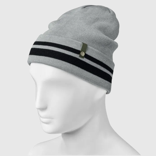 Unisex czapka beanie BMW Motorrad Twin Stripes szara | Wełna merino