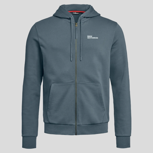 Bluza BMW Motorrad Make Life a Ride, rozpinana z kapturem – szaro-biała