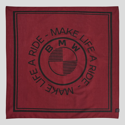Bandana BMW Motorrad Make Life A Ride – czerwona chusta 50 × 50 cm
