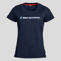 Damska koszulka BMW Motorrad – granatowy T-shirt Slim Fit, bawełna organiczna