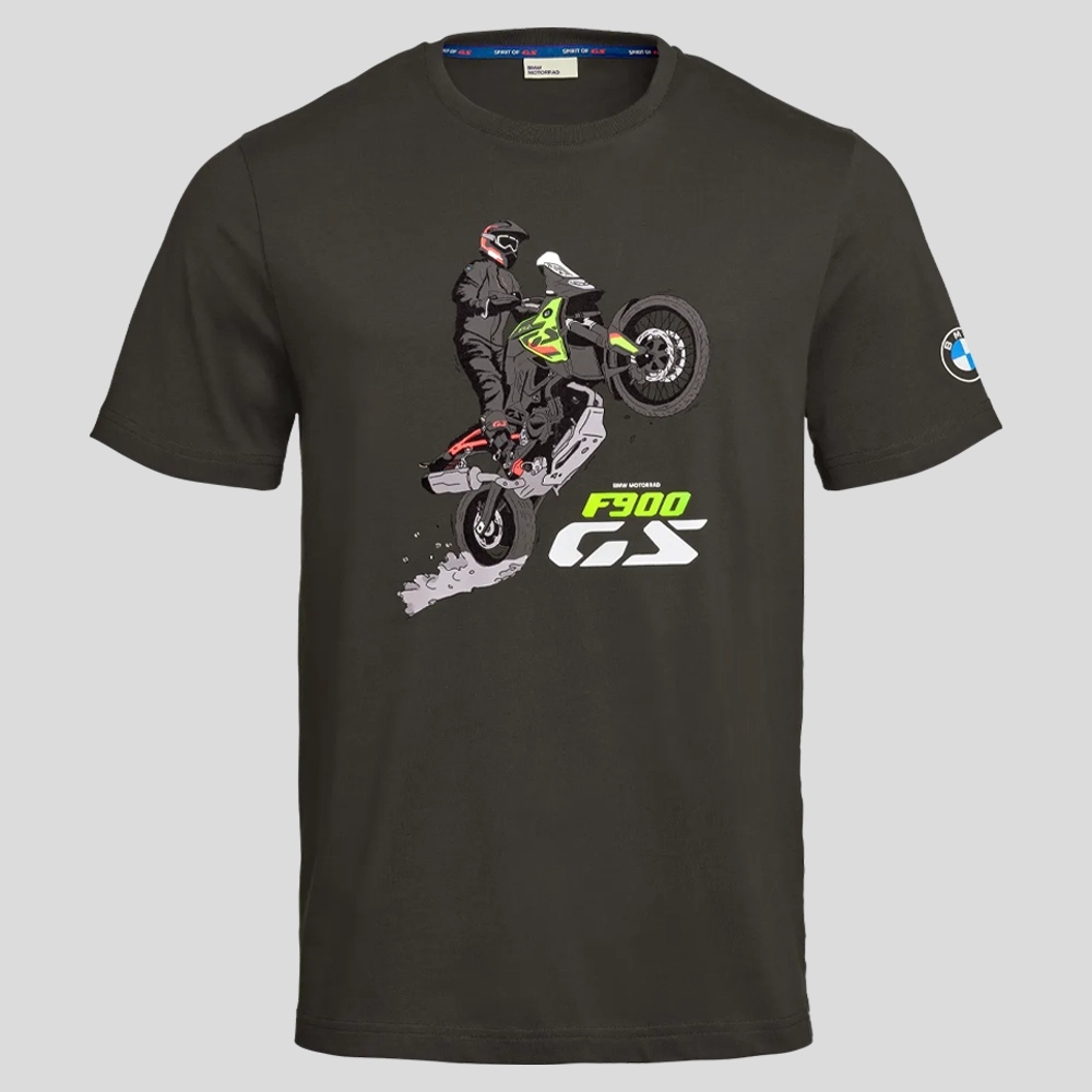 Męska koszulka BMW Motorrad F 900 GS – brązowa, bawełna organiczna