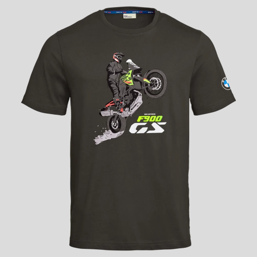Męska koszulka BMW Motorrad F 900 GS – brązowa, bawełna organiczna