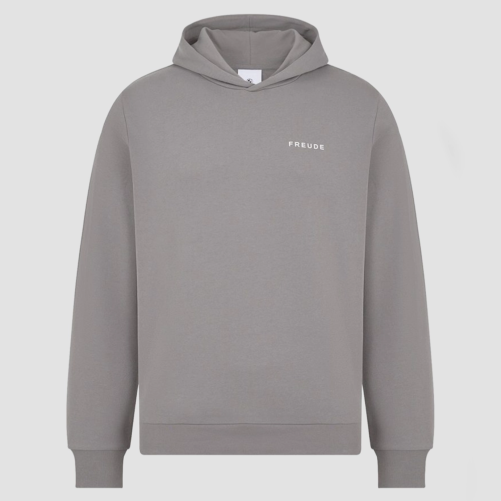 Bluza z kapturem BMW Logo Reverse – szara, bawełna organiczna 340 g/m²