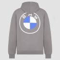 Bluza z kapturem BMW Logo Reverse – szara, bawełna organiczna 340 g/m²