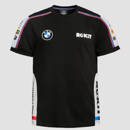 Męska koszulka ROKiT BMW Motorrad WorldSBK Team – czarna, 200 g/m²