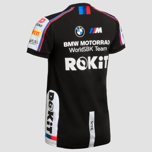 Męska koszulka ROKiT BMW Motorrad WorldSBK Team – czarna, 200 g/m²