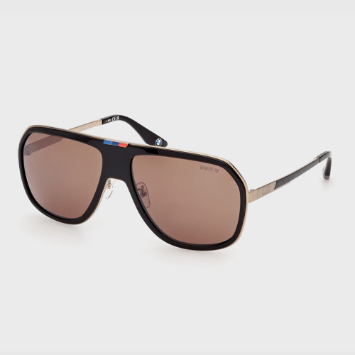 Męskie okulary przeciwsłoneczne BMW M Aviator – tytanowe, Gold/Black UV400