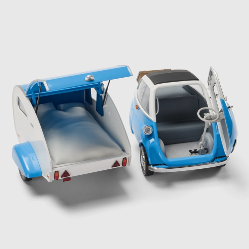 Miniatura BMW Isetta 1:18 – niebiesko-biały model kolekcjonerski