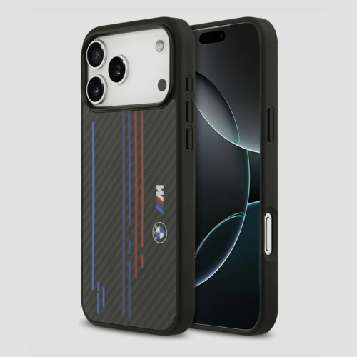 Etui BMW M Kevlar Lines & Logo MagSafe – iPhone 17 Pro Max, czarne