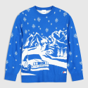 Sweter BMW M Holiday M3 E30 – niebieski, żakardowy wzór zimowy