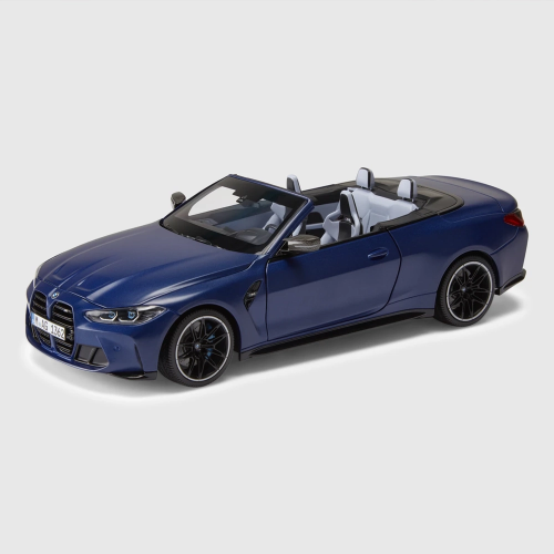 Miniatura BMW M4 Cabrio G83 1:18 – Frozen Portimao Blue, Minichamps