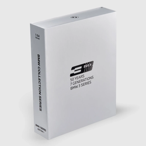 Zestaw miniatur BMW serii 3 1:64 – 50 lat, 7 generacji