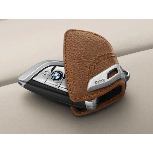 Skórzane Etui na kluczyk BMW - Brąz