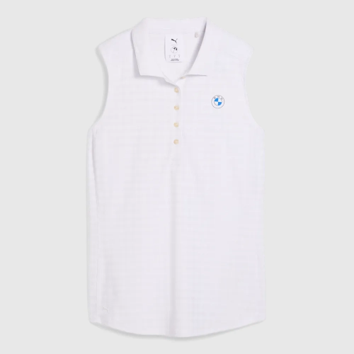 Damska koszulka polo BMW PUMA Houndstooth – biała