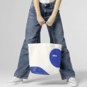 Torba shopper MINI Car Face Detail – biało-niebieska